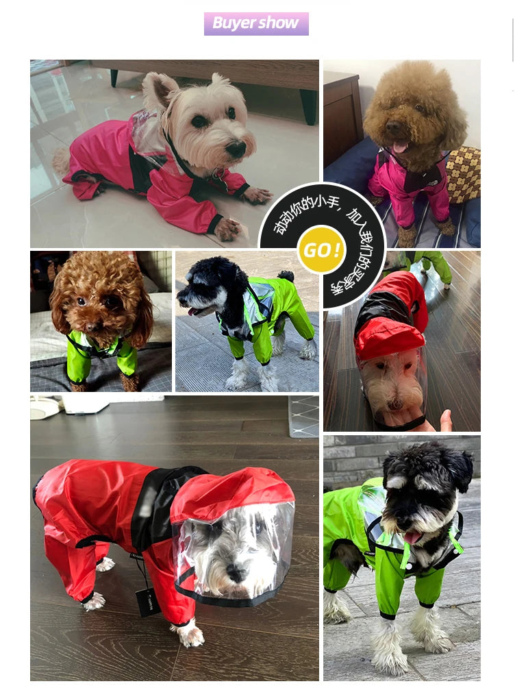 Waterproof Dog Raincoat – The Dog Face Jumpsuit