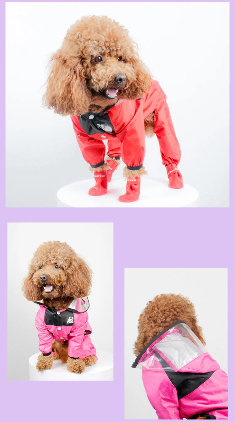 Waterproof Dog Raincoat – The Dog Face Jumpsuit