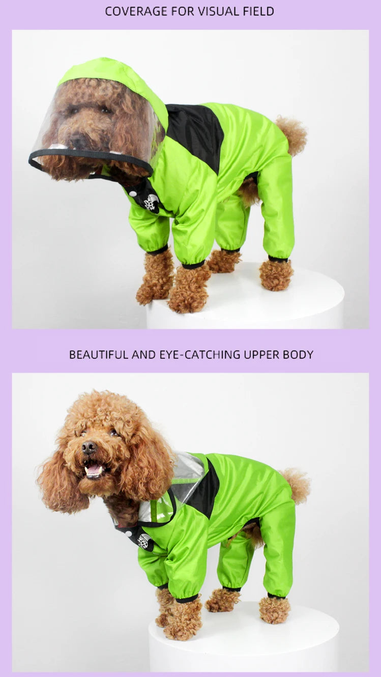 Waterproof Dog Raincoat – The Dog Face Jumpsuit