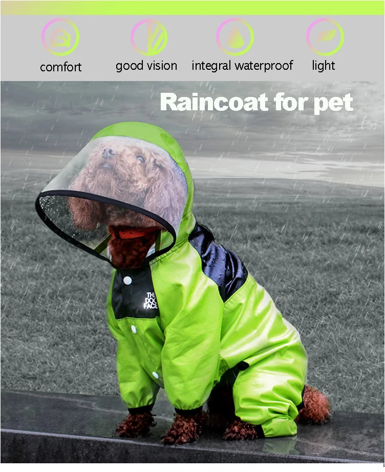 Waterproof Dog Raincoat – The Dog Face Jumpsuit