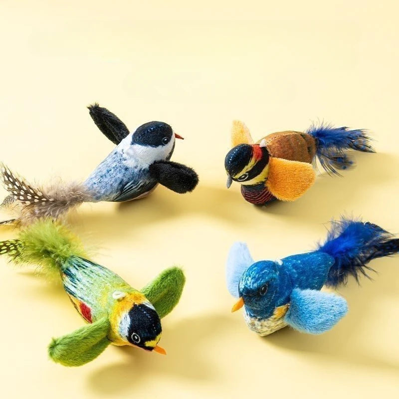 Interactive Bird Cat Toy with Sound & Catnip