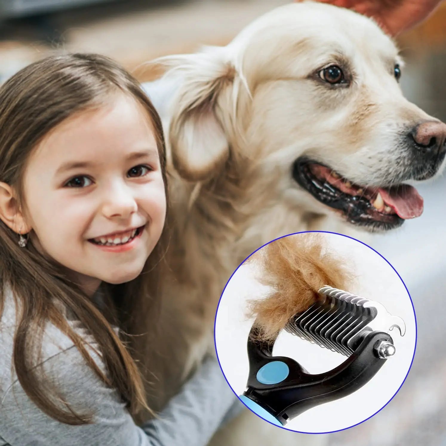 FurMaster™ Deshedding Brush – Professional Pet Hair Remover & Grooming Tool for Dogs & Cats