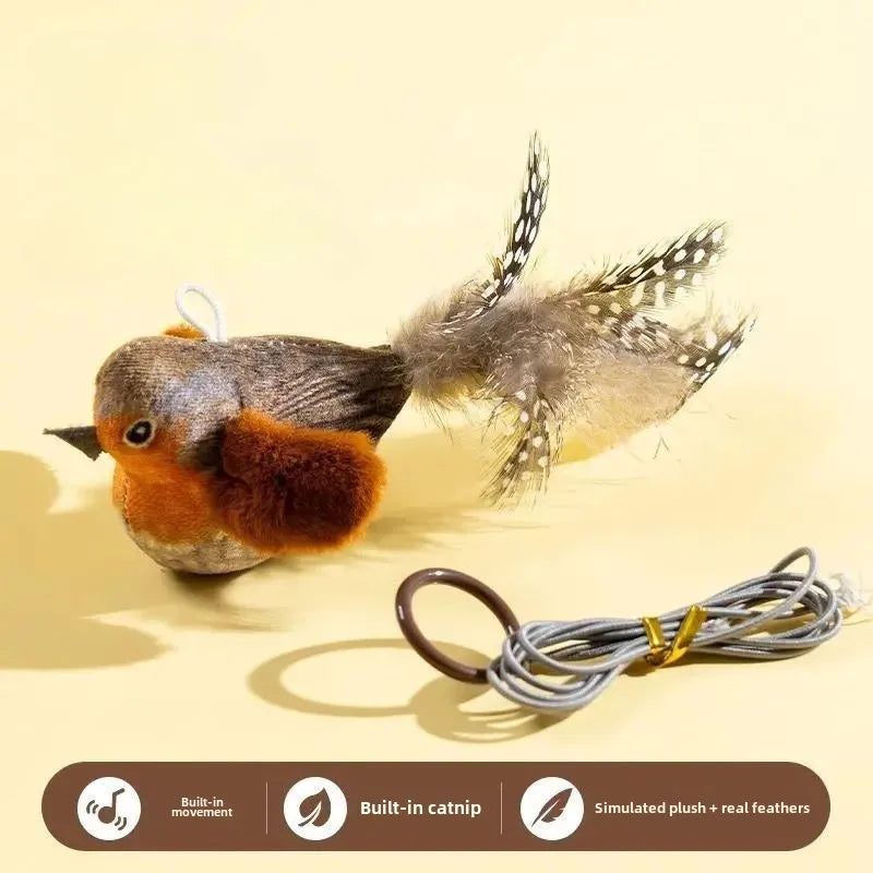 Interactive Bird Cat Toy with Sound & Catnip