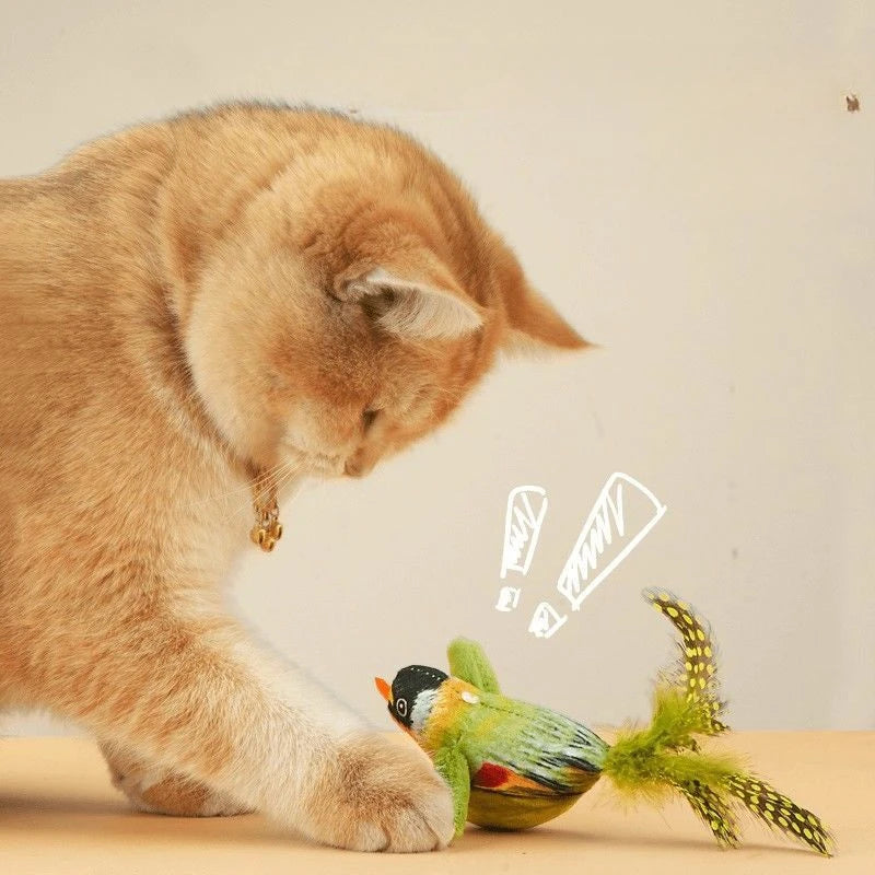 Interactive Bird Cat Toy with Sound & Catnip