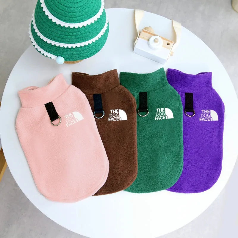 Cozy Fleece Dog Sweater – Warm Autumn & Winter Coat for Small Dogs