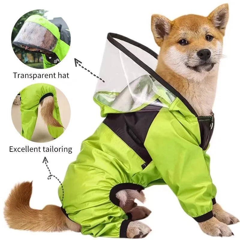 Waterproof Dog Raincoat – The Dog Face Jumpsuit