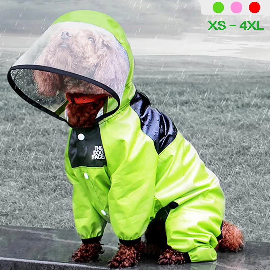 Waterproof Dog Raincoat – The Dog Face Jumpsuit