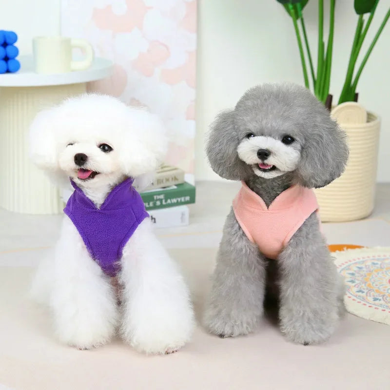 Cozy Fleece Dog Sweater – Warm Autumn & Winter Coat for Small Dogs