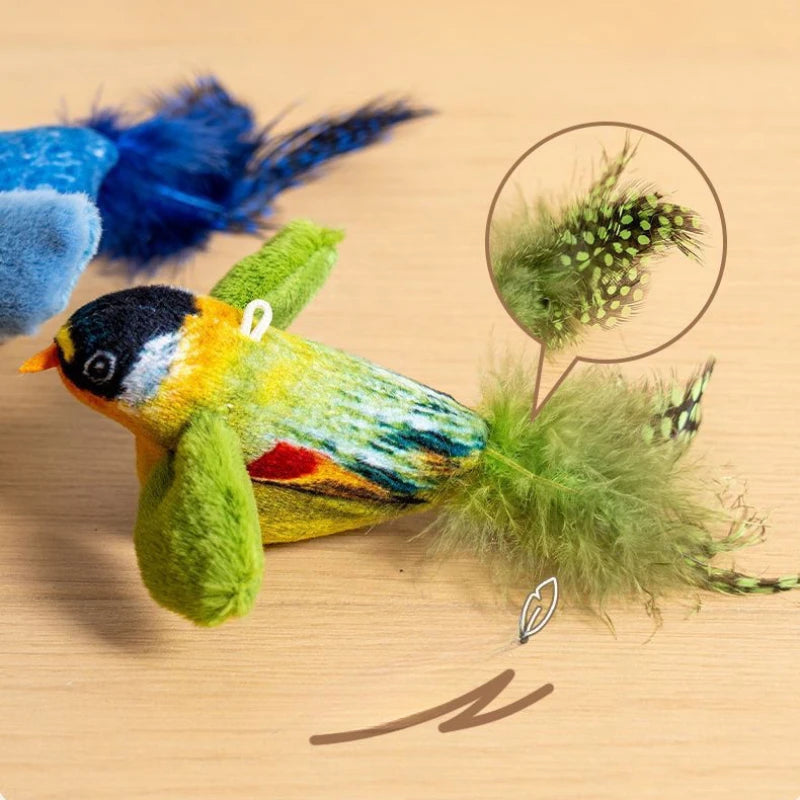 Interactive Bird Cat Toy with Sound & Catnip