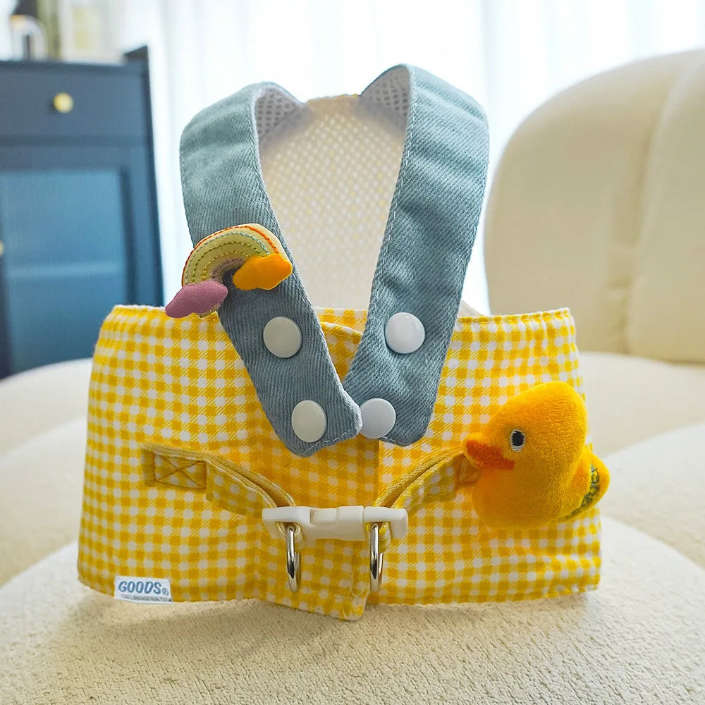 Cute Duck & Frog Pet Harness Set – 3-Piece Breathable Leash for Cats & Puppies