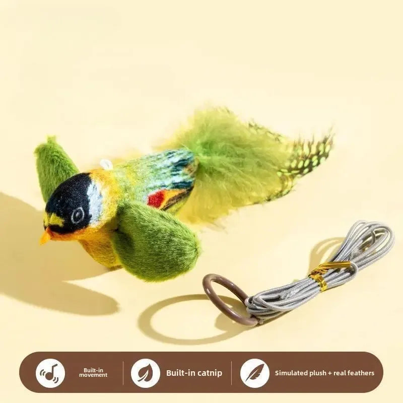 Interactive Bird Cat Toy with Sound & Catnip
