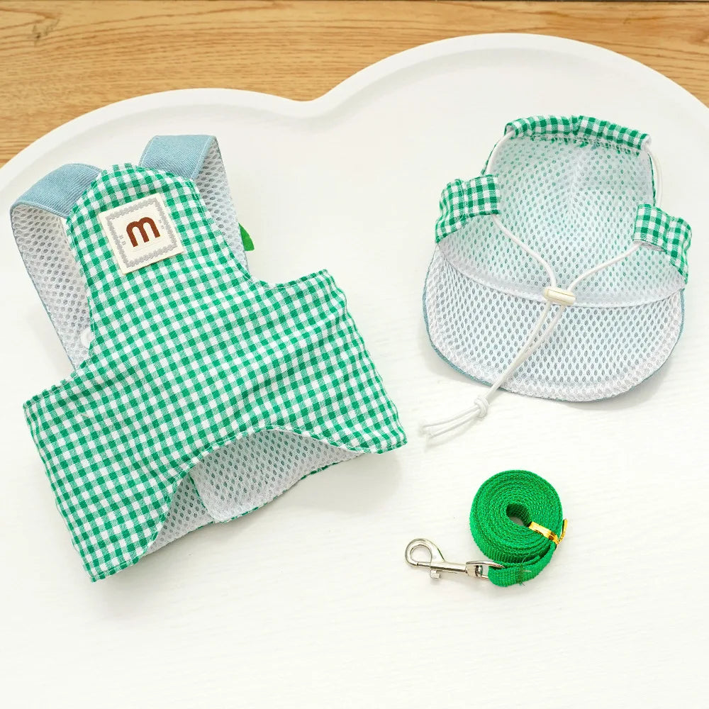 Cute Duck & Frog Pet Harness Set – 3-Piece Breathable Leash for Cats & Puppies