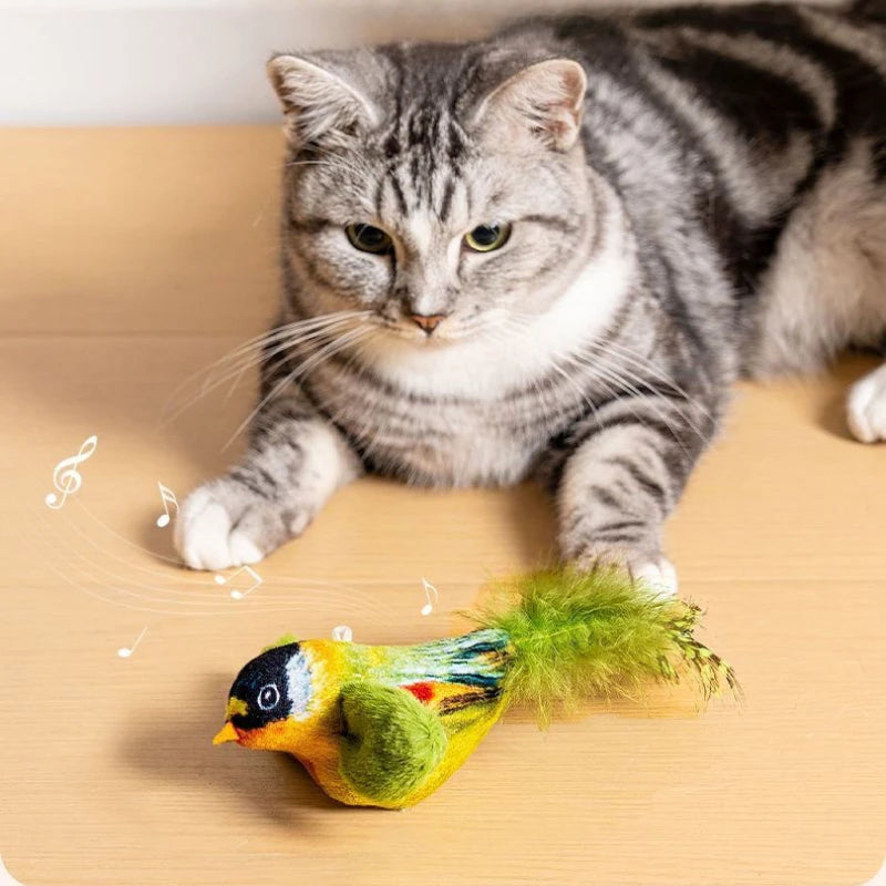 Interactive Bird Cat Toy with Sound & Catnip