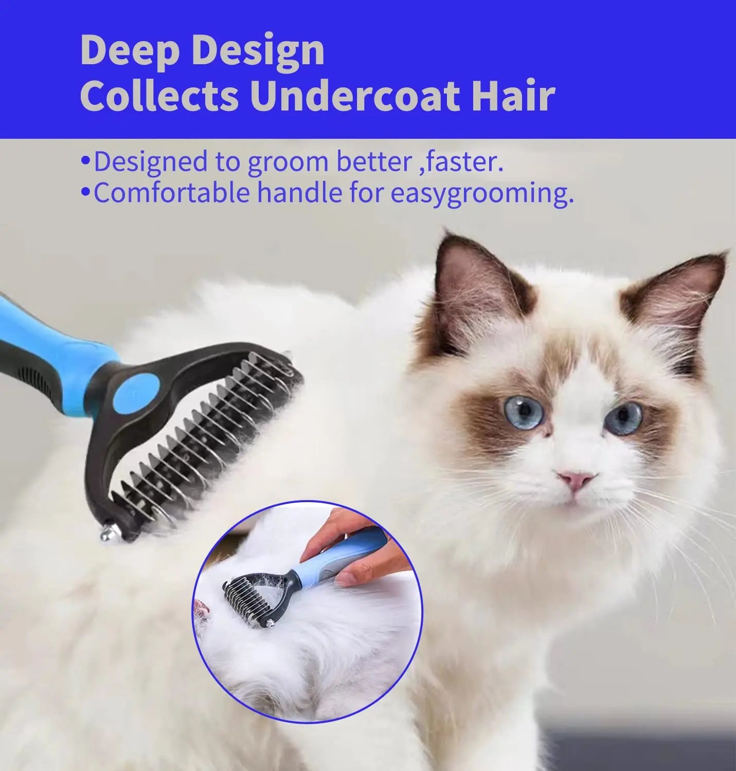 FurMaster™ Deshedding Brush – Professional Pet Hair Remover & Grooming Tool for Dogs & Cats