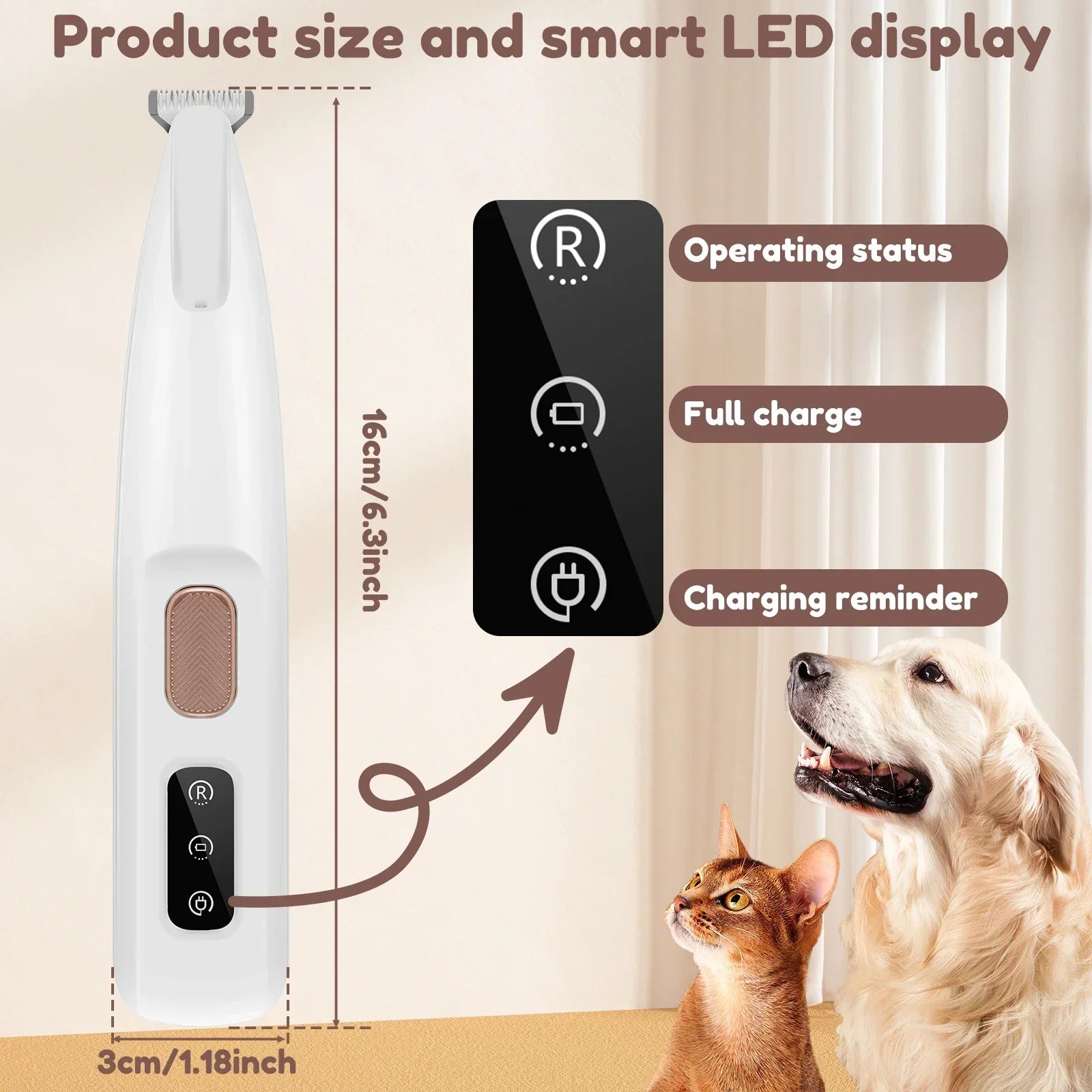LED Waterproof Dog Paw Trimmer