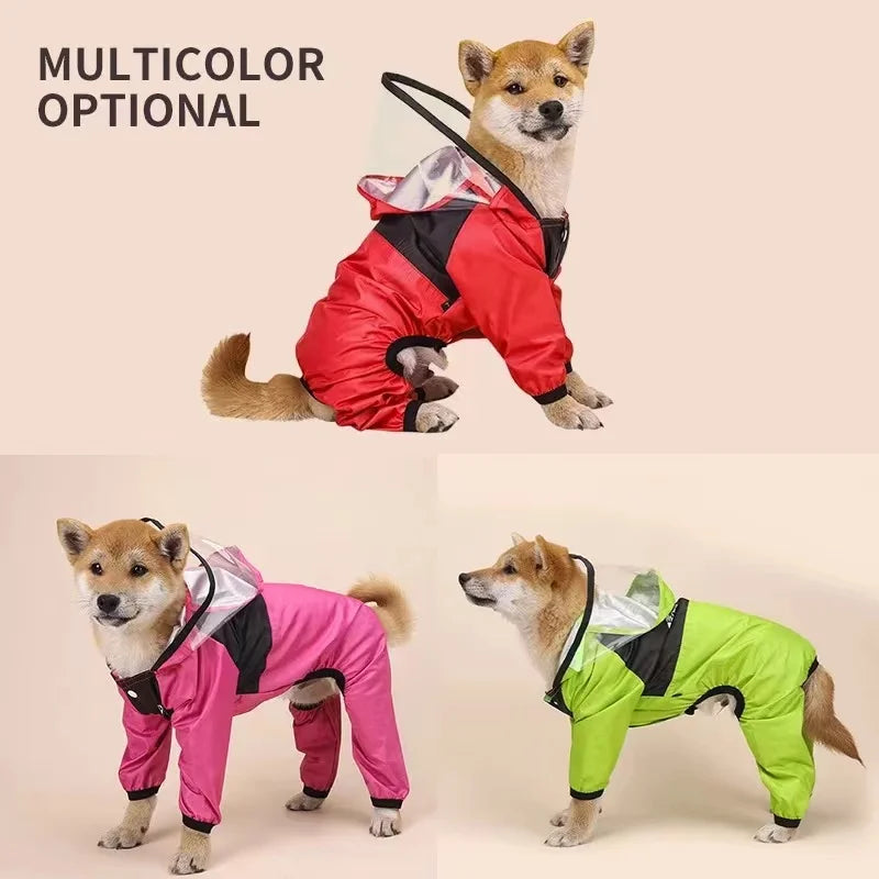 Waterproof Dog Raincoat – The Dog Face Jumpsuit